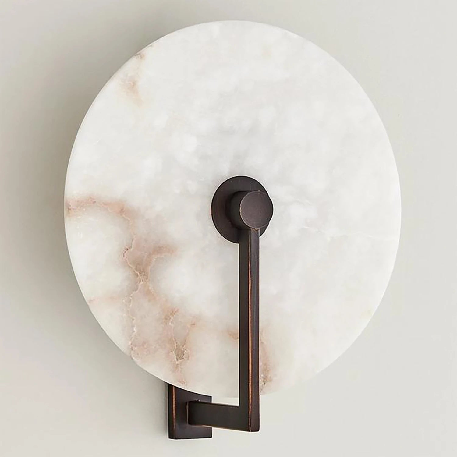 Natural Alabaster Disc LED Wall Sconce - Organic Contemporary Detail | HoaiLamp