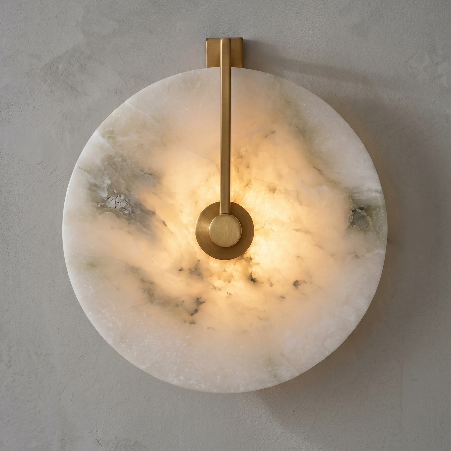 Natural Alabaster Disc LED Wall Sconce - JZen Spa Ambient Lighting | HoaiLamp