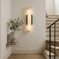 Natural Grained Marble Elongated Sconce Wall Lamp - Staircase Accent Light & Cozy Corner Decor