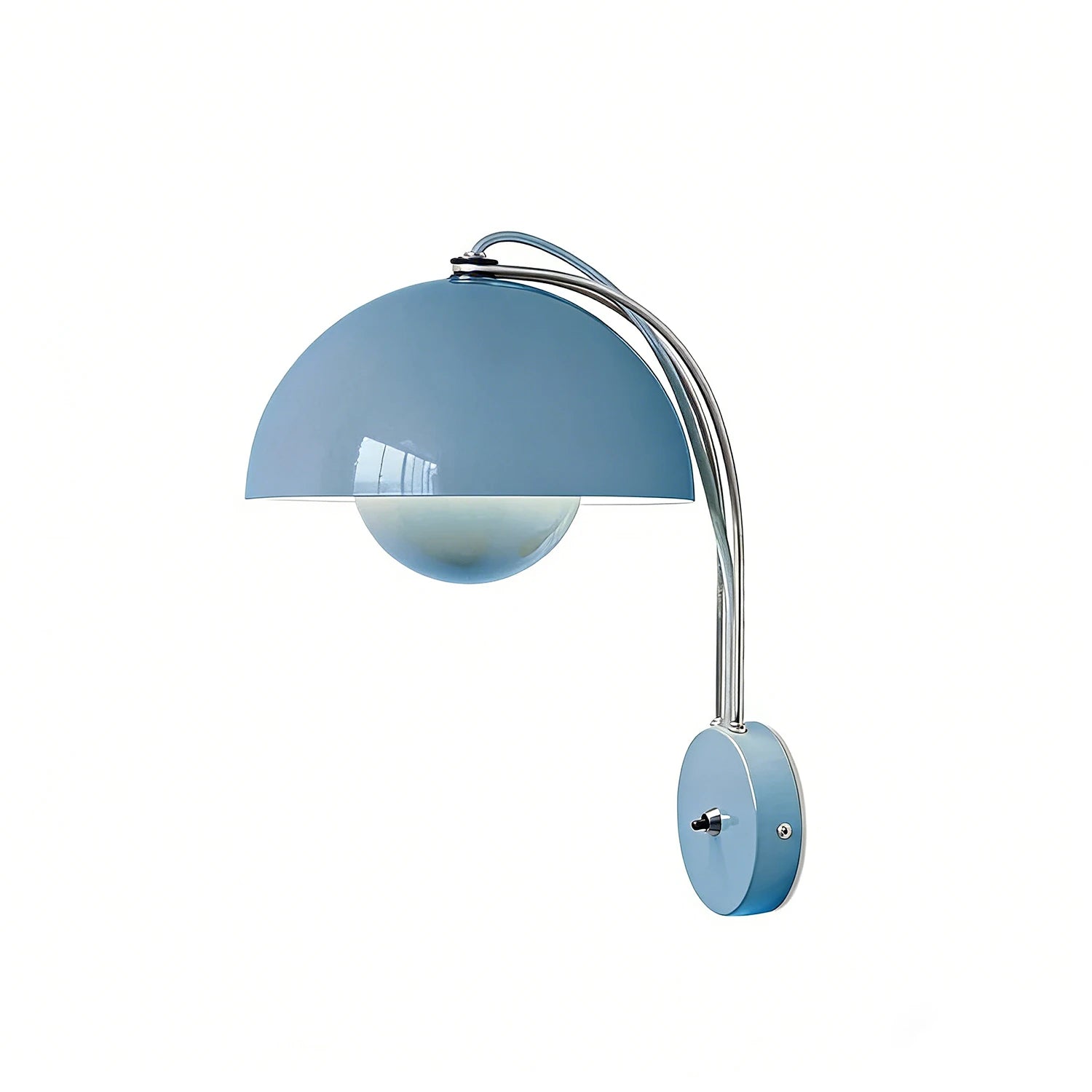 Flower Bud Wall Lamp - Sky Blue Scandinavian Side View | HoaiLamp