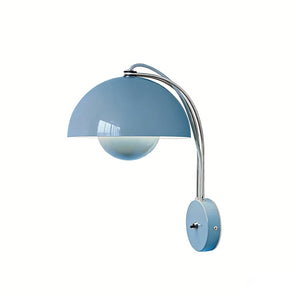 Flower Bud Wall Lamp - Sky Blue Scandinavian Side View | HoaiLamp