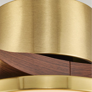 Nova Breeze Ceiling Fan Light - Close-up of Art Deco Brushed Brass Profile and Motor Housing | HoaiLamp