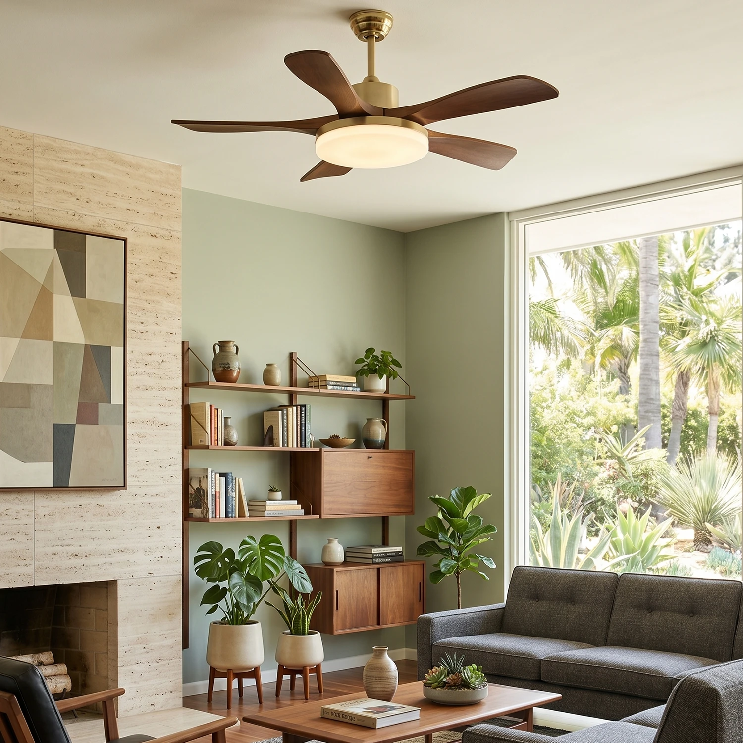 Nova Breeze Ceiling Fan Light - Contemporary Living Room Decor with Warm Ambient Lighting | HoaiLamp