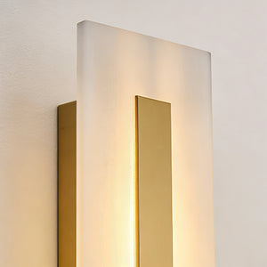 Oblong & Rectangular Alabaster Wall Sconces - Premium Brass Metalwork Detail | HoaiLamp