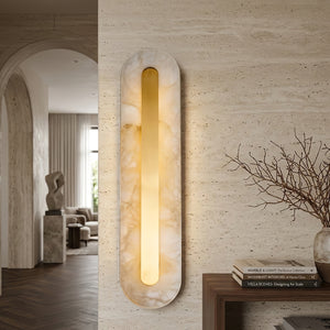 Oblong & Rectangular Alabaster Wall Sconces - Contemporary Living Room Glow | HoaiLamp