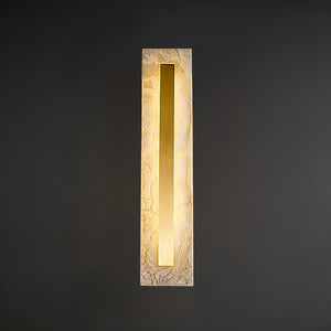 Oblong & Rectangular Alabaster Wall Sconces - Dramatic Translucent Stone Veins | HoaiLamp