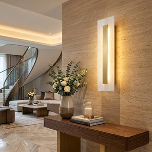 Oblong & Rectangular Alabaster Wall Sconces - Elegant Staircase Gallery Glow | HoaiLamp