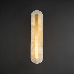 Oblong & Rectangular Alabaster Wall Sconces - Translucent Capsule Silhouette | HoaiLamp