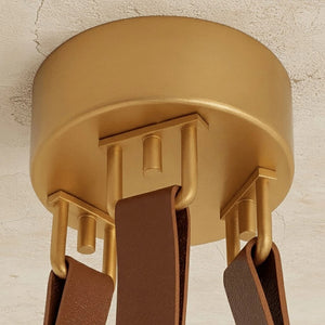 Oslo Alabaster Pendant - Multi-Strap Brass Canopy | HoaiLamp