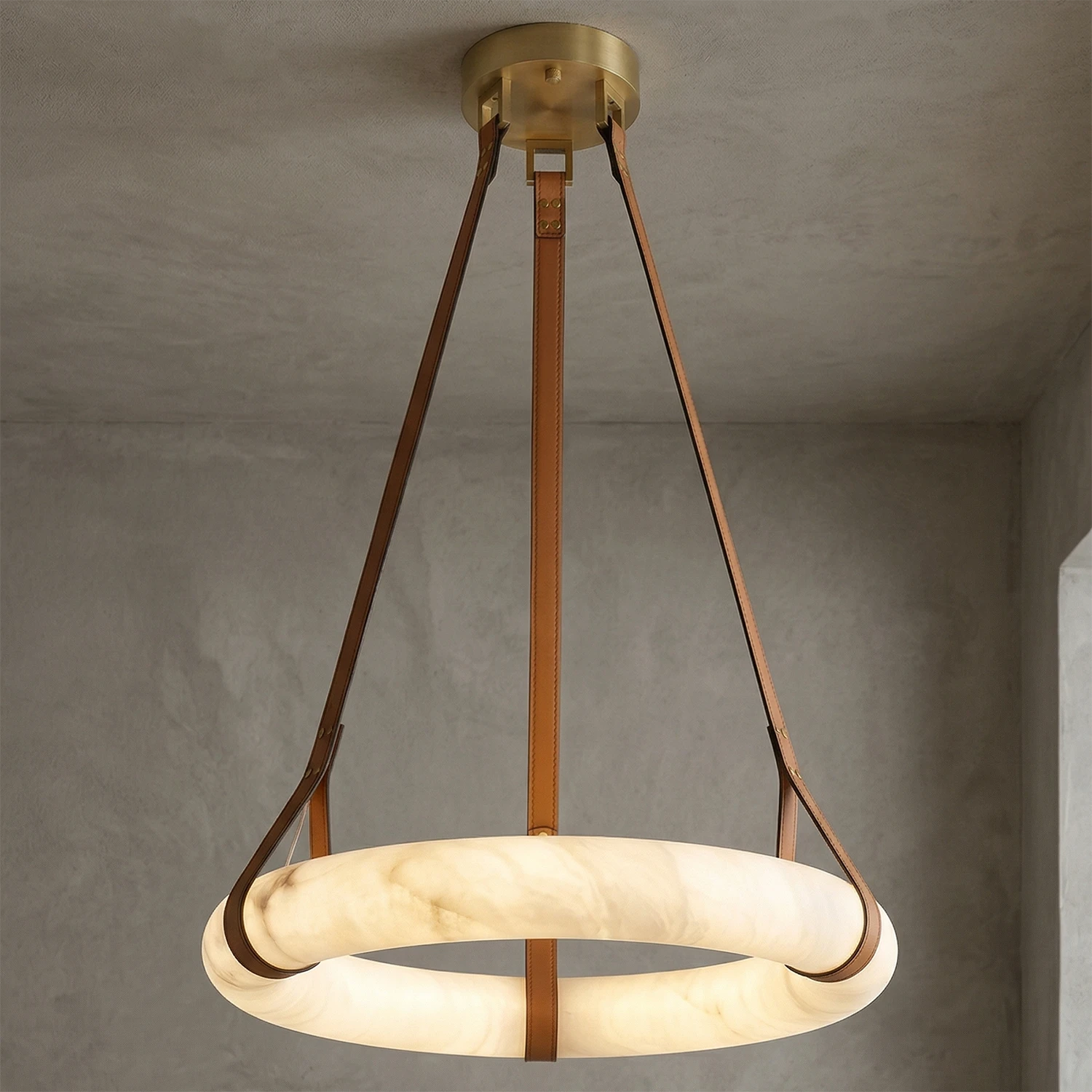 Oslo Alabaster Pendant - Atmospheric Stucco Focal | HoaiLamp
