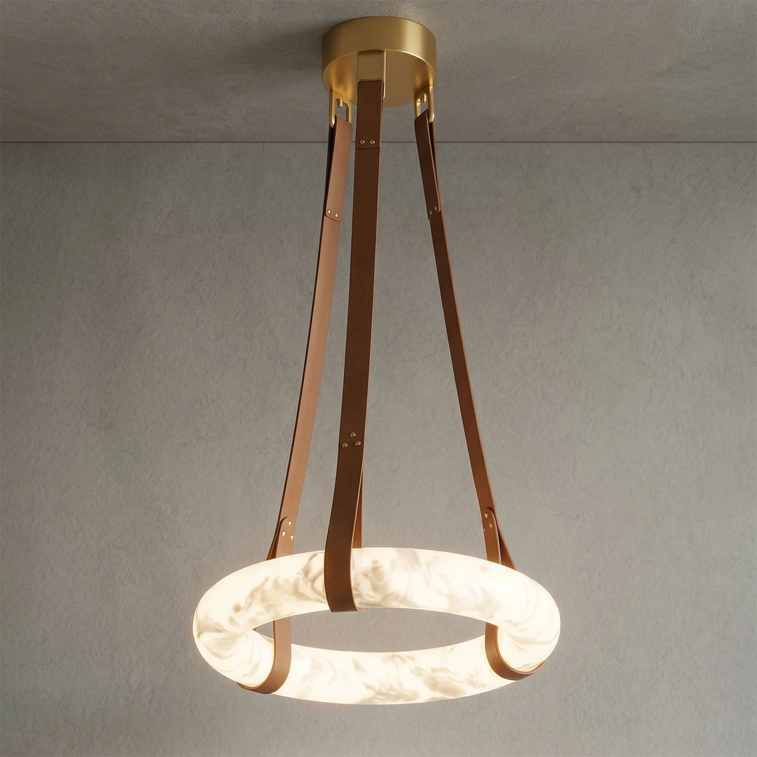 Oslo Alabaster Pendant - Warm Diffused Night Glow | HoaiLamp