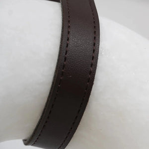 Oslo Alabaster Pendant - Saddle Leather Stitching Detail | HoaiLamp