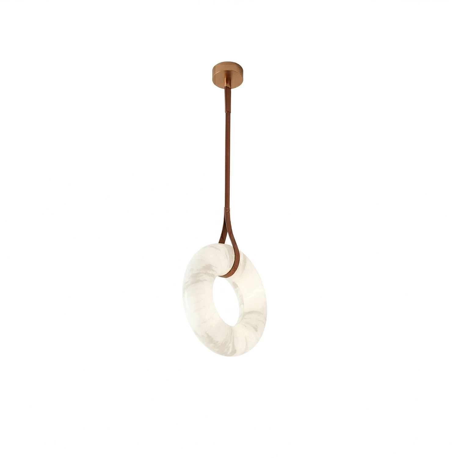 Oslo Alabaster Pendant - Single Ring Minimalist | HoaiLamp