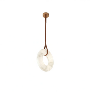Oslo Alabaster Pendant - Single Ring Minimalist | HoaiLamp