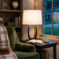 Ovo Gloss Black Oval Table Lamp