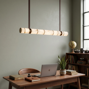 Padana Alabaster Chandelier - Modern Home Office Executive Wooden Desk | HoaiLamp