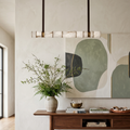 Padana Alabaster Chandelier - Luxury Foyer Console Table Abstract Art | HoaiLamp