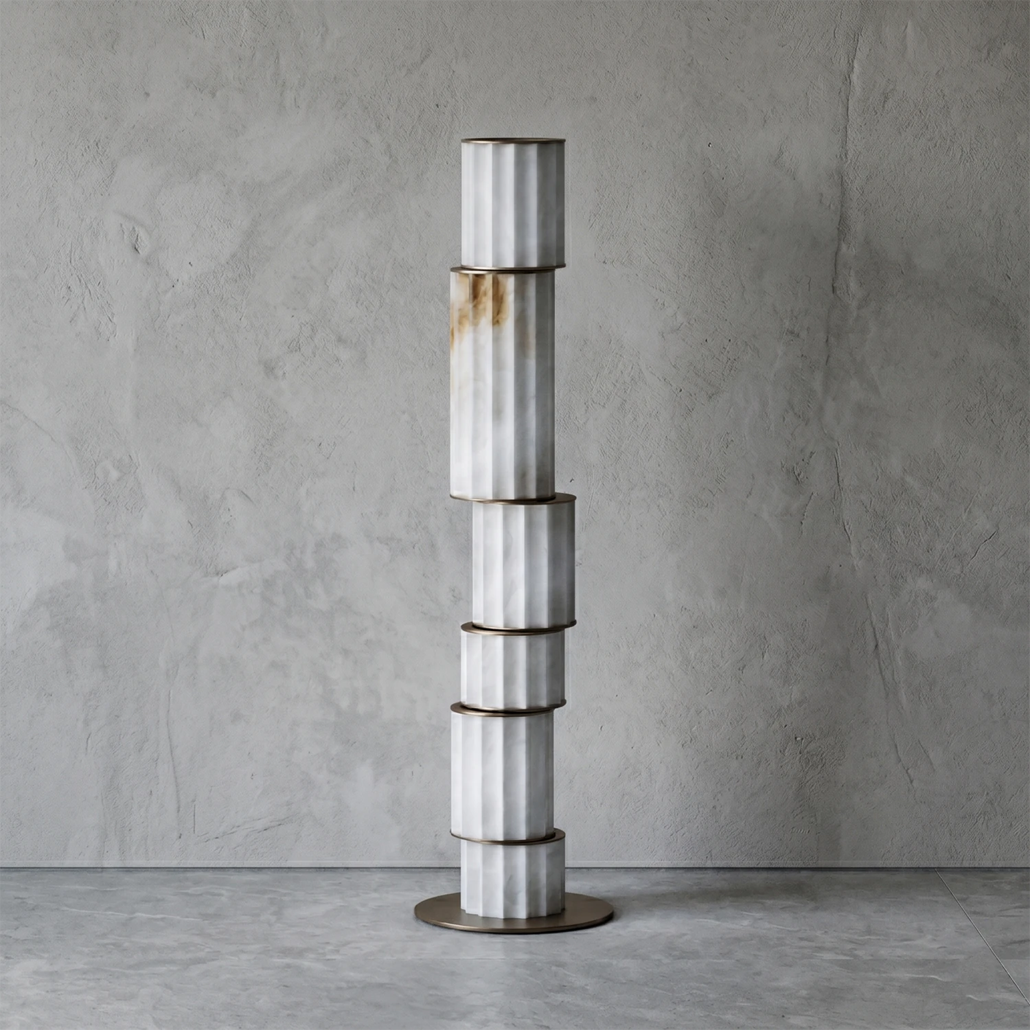 Padana Alabaster Floor Lamp - Unlit Geometric Silhouette | HoaiLamp