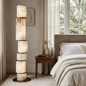 Padana Alabaster Floor Lamp - Warm Bedroom Bedside Glow | HoaiLamp