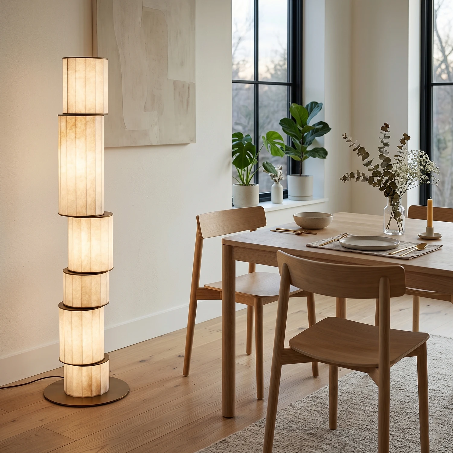 Padana Alabaster Floor Lamp - Modern Dining Room Accent | HoaiLamp