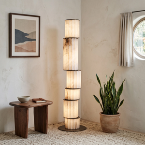 Padana Alabaster Floor Lamp - Minimalist Corner Aesthetics | HoaiLamp