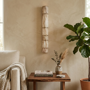 Padana Alabaster Wall Lamp - Warm Beige Accent Wall Tall Sconce Fiddle Leaf Fig | HoaiLamp