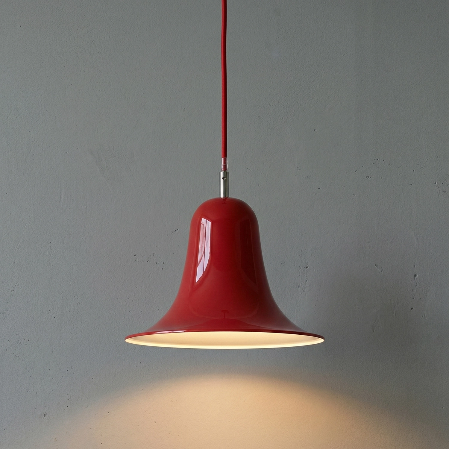 Panton Bell Pendant Lamp - Bold Crimson Red Eye-Catching Pop Accent Light | HoaiLamp