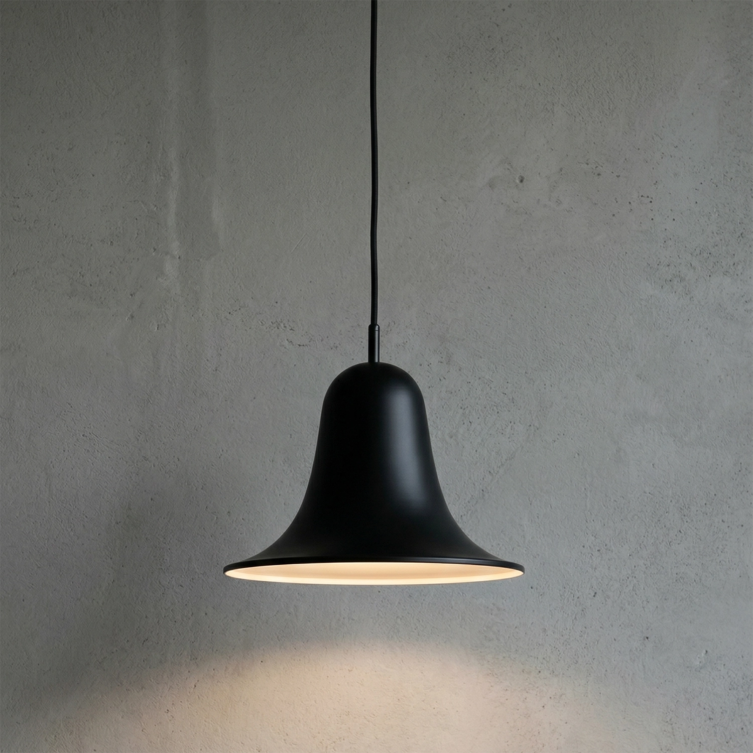 Panton Bell Pendant Lamp - Minimalist Charcoal Black Sleek Monochrome Profile | HoaiLamp