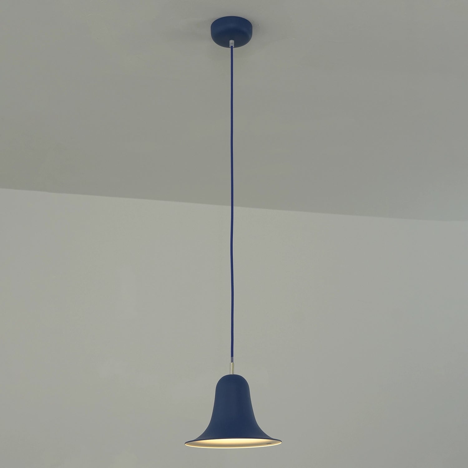 Panton Bell Pendant Lamp - Deep Ultramarine Blue Vibrant Ceiling Presentation | HoaiLamp
