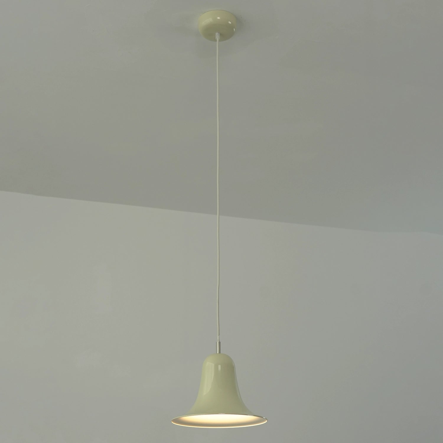 Panton Bell Pendant Lamp - Pale Butter Yellow Adjustable Cord Studio SKU | HoaiLamp