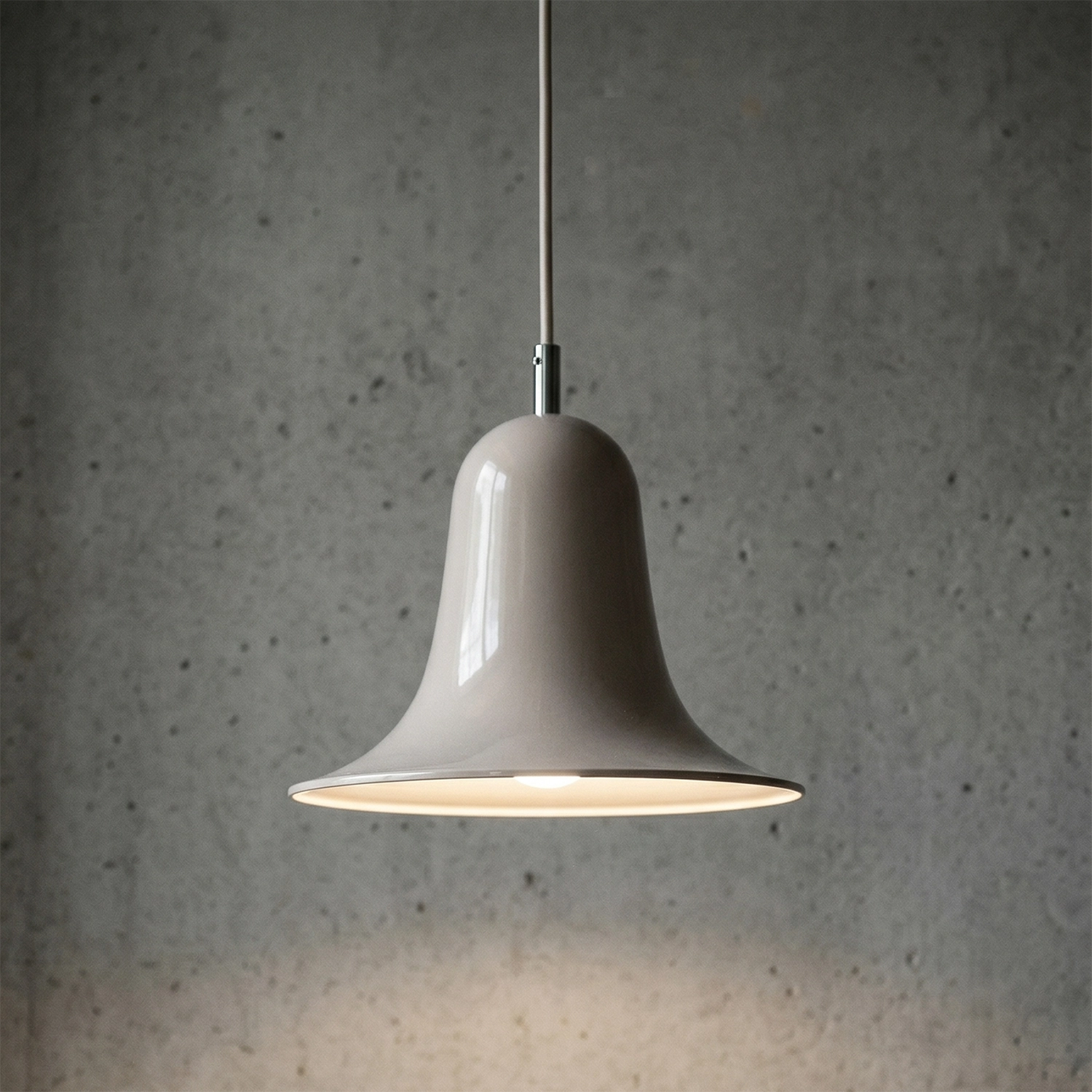 Panton Bell Pendant Lamp - Warm Sand Beige Industrial Raw Concrete Ambiance | HoaiLamp