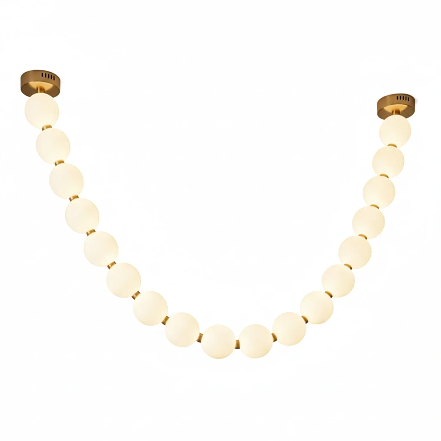 Dazzling Pearl Necklace Chandelier - Studio White Background Isolated Single Strand Classic Drape | HoaiLamp