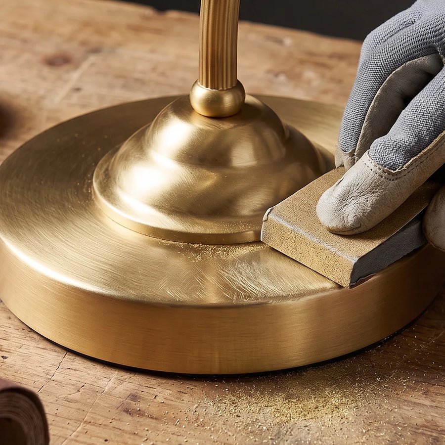 Brass Base FinishingSolid brass hand-sanded and brushed for a warm, even luster.
