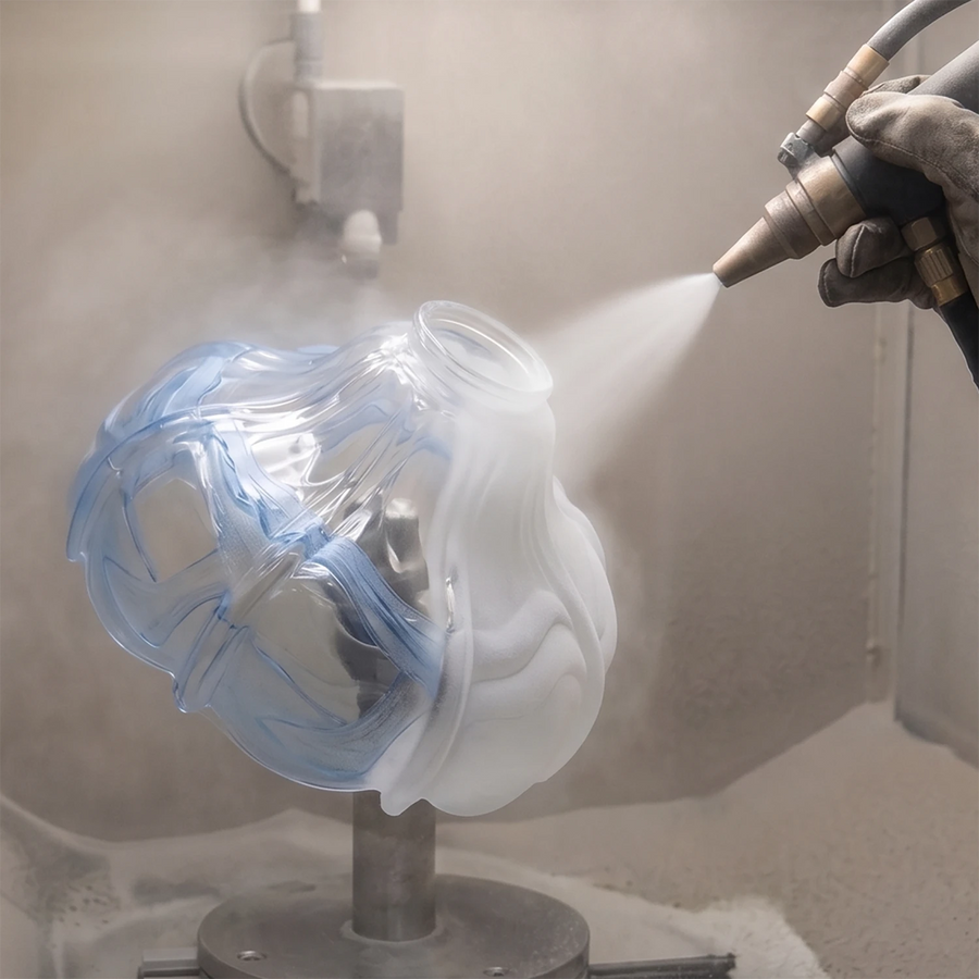 Petal Shaping & FrostingEach shade is shaped into petals, then sandblasted to a soft matte frost.