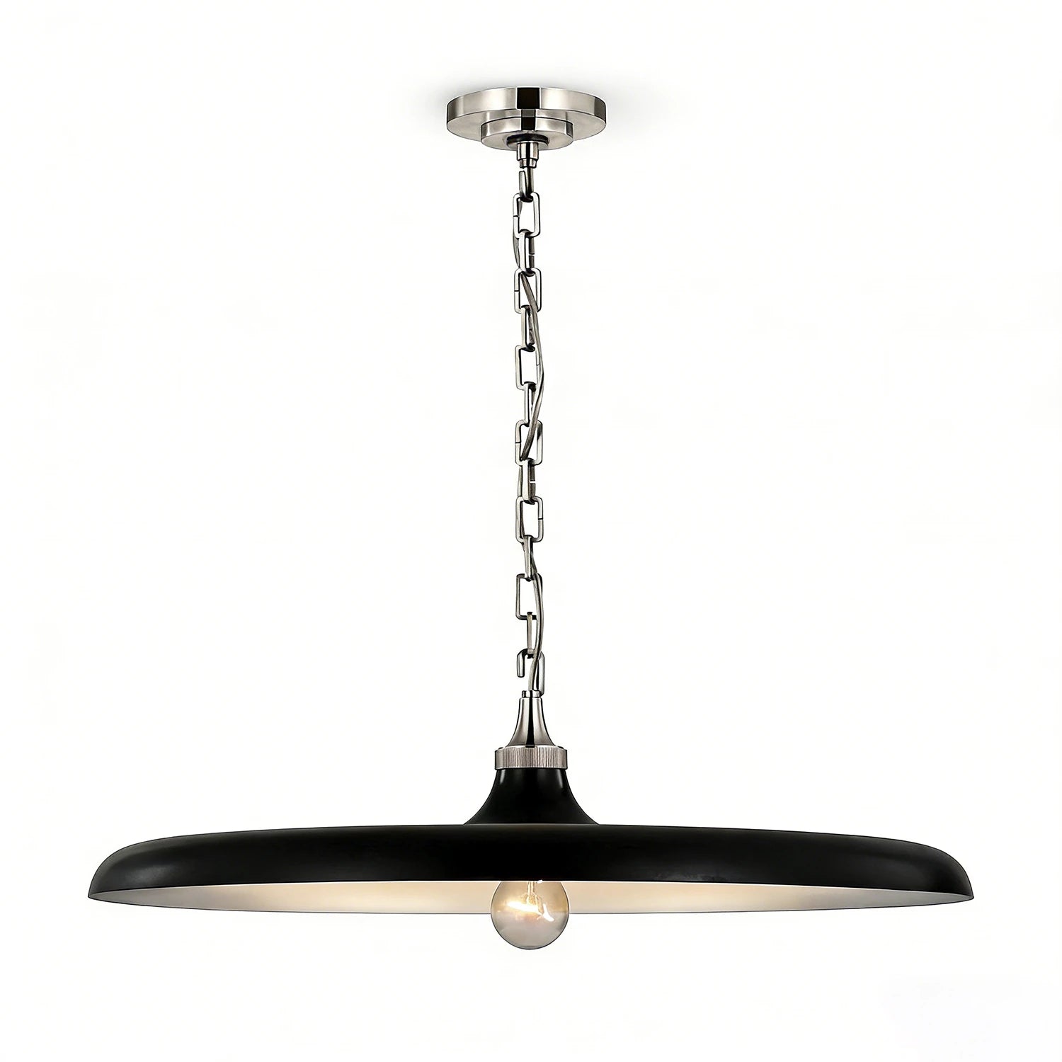 Piatello Pendant Light - Sleek Black Ellipse Form | HoaiLamp