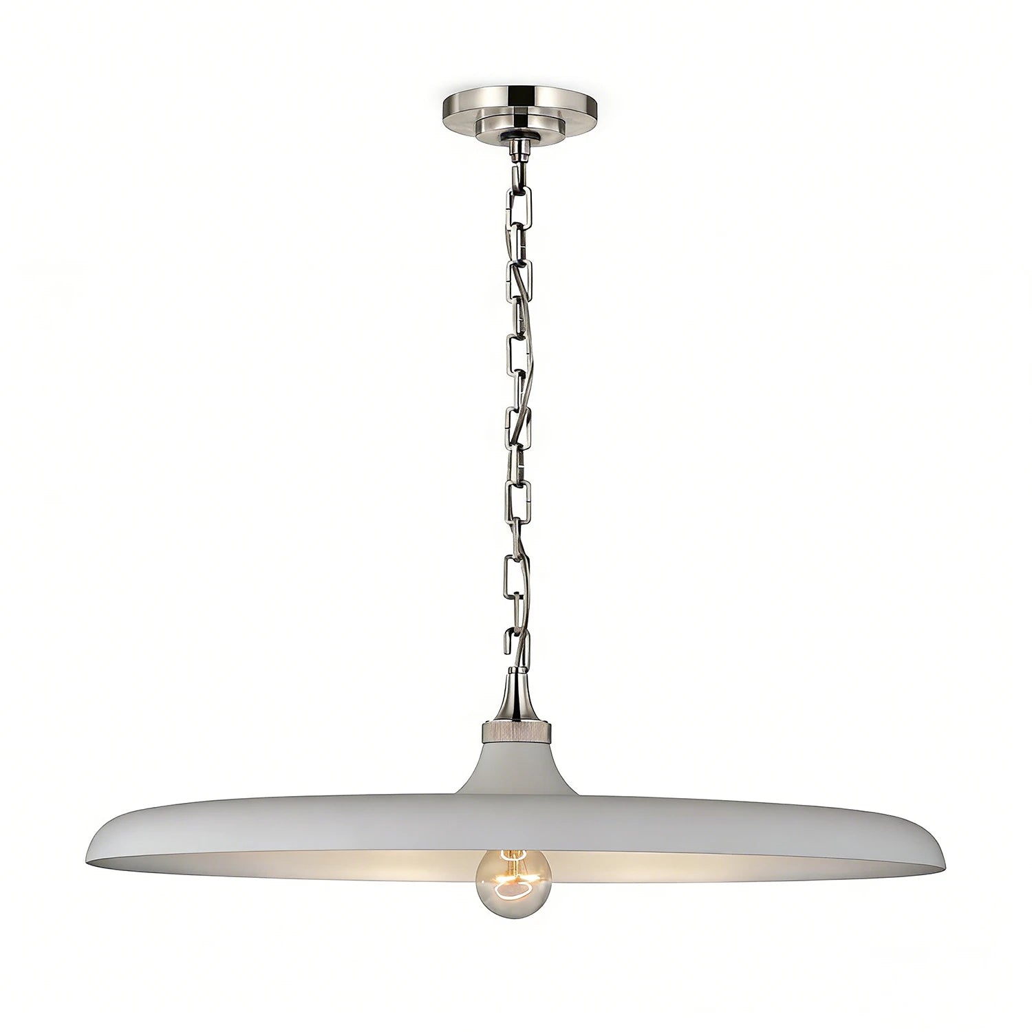 Piatello Pendant Light - Minimalist White Disc Balance | HoaiLamp