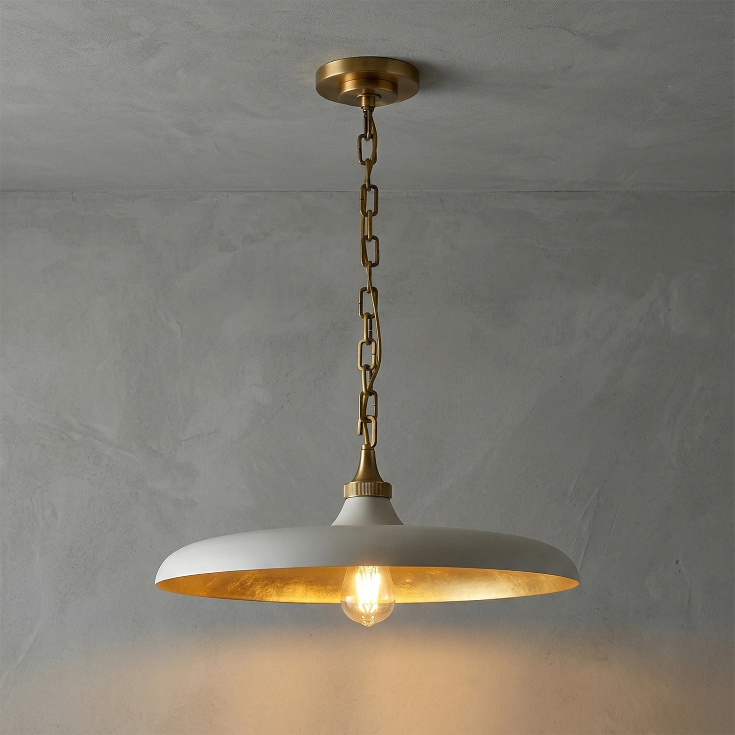 Piatello Pendant Light - Warm Interior Brass Radiance | HoaiLamp