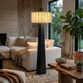 Plisse Fluted Alabaster Floor Lamp