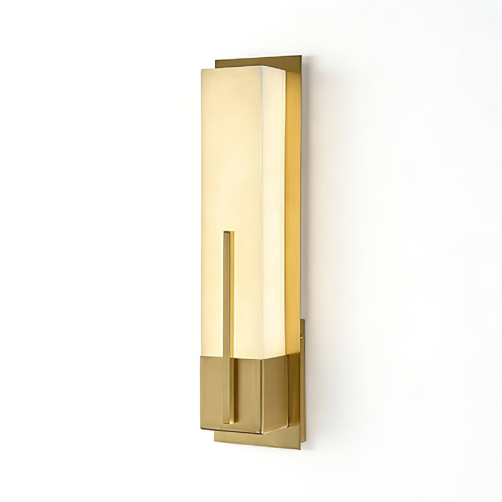 Possini Midtown Alabaster Wall Sconce - Premium Brushed Gold Brass Profile Showcase | HoaiLamp