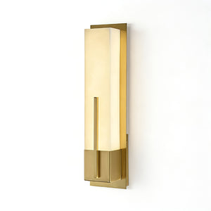 Possini Midtown Alabaster Wall Sconce - Premium Brushed Gold Brass Profile Showcase | HoaiLamp