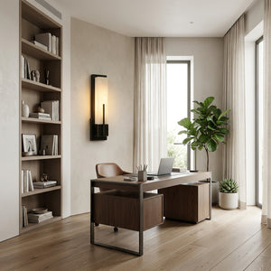 Possini Midtown Alabaster Wall Sconce - Minimalist Home Office Study Room Ambient Light | HoaiLamp