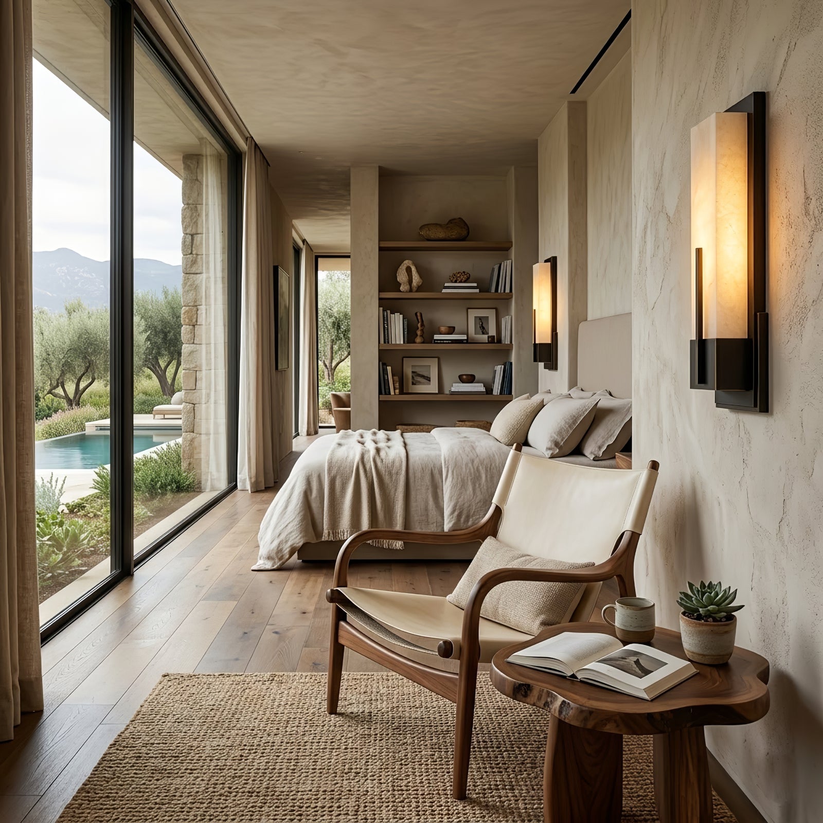 Possini Midtown Alabaster Wall Sconce - Luxury Bedroom Accent Wall Statement | HoaiLamp
