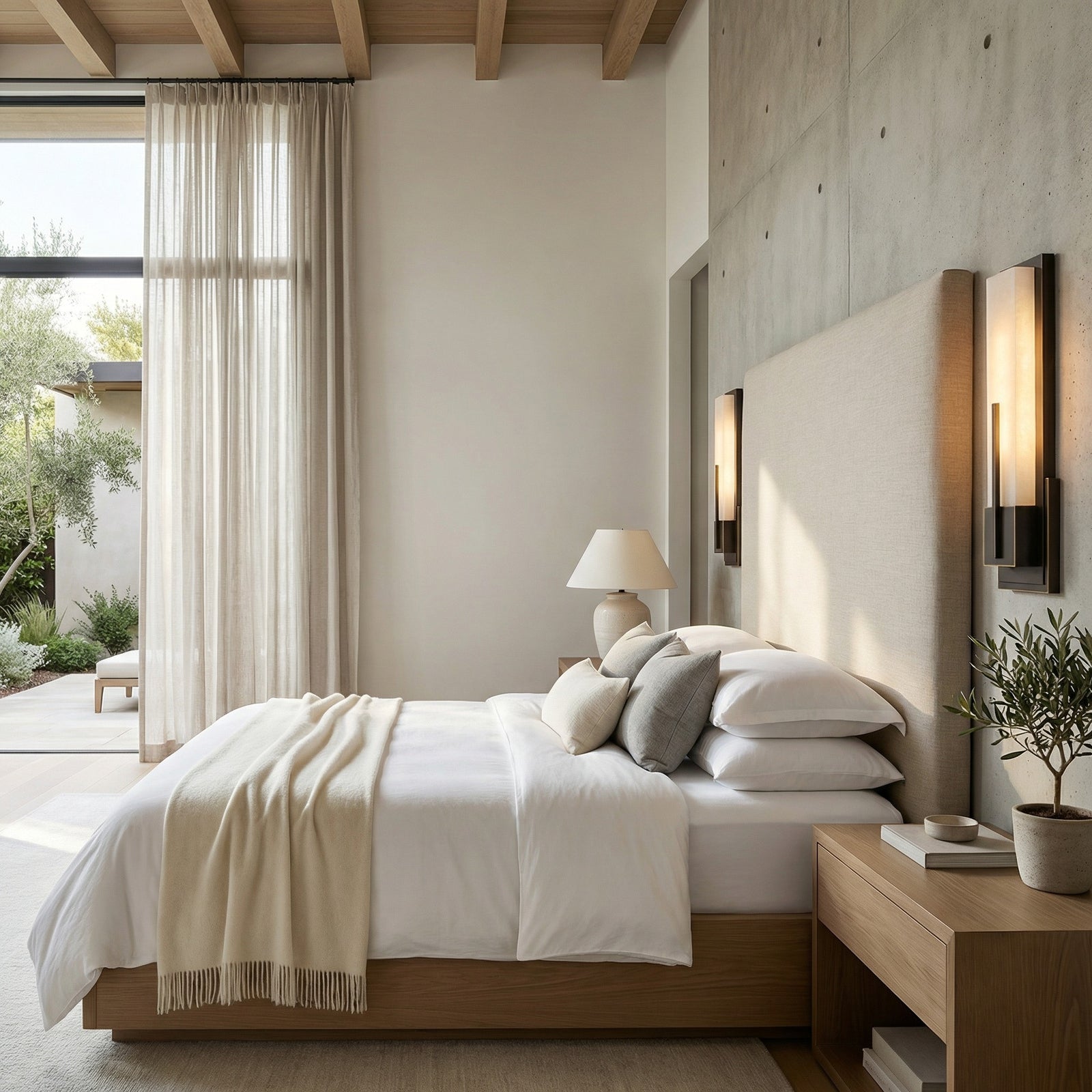 Possini Midtown Alabaster Wall Sconce - Luxury Contemporary Bedside Accent Lighting | HoaiLamp