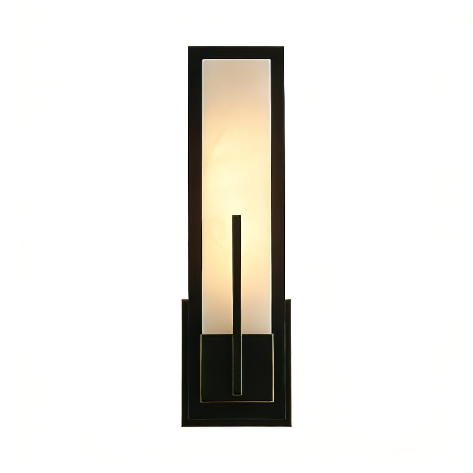 Possini Midtown Alabaster Wall Sconce - Industrial Matte Black Metal Frame Finish | HoaiLamp