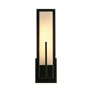 Possini Midtown Alabaster Wall Sconce - Industrial Matte Black Metal Frame Finish | HoaiLamp