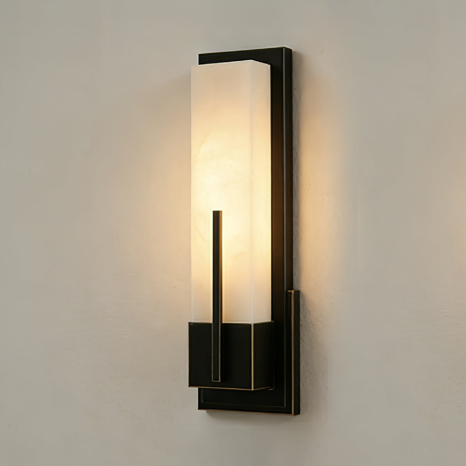 Possini Midtown Alabaster Wall Sconce - Modern Matte Black Contemporary Finish | HoaiLamp