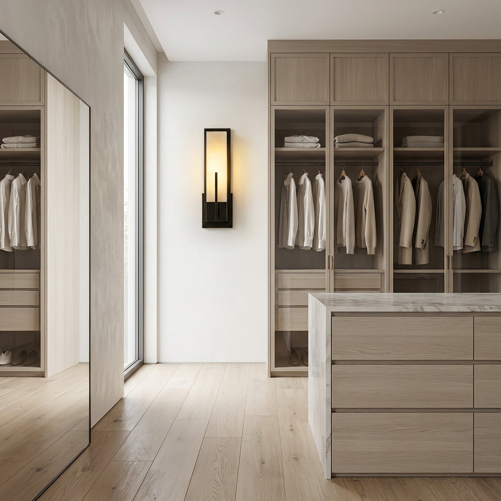 Possini Midtown Alabaster Wall Sconce - Walk-In Closet Wardrobe Luxury Task Lighting | HoaiLamp