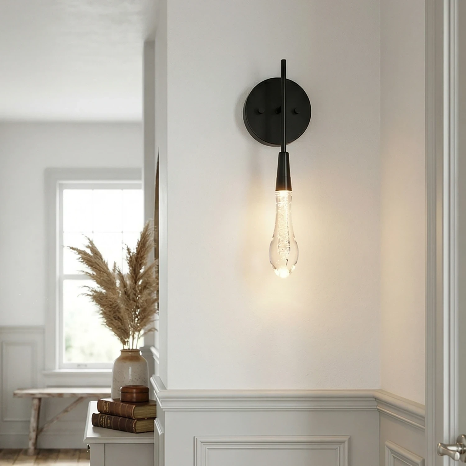 Raindrop Glass Solitaire - Modern Foyer Accent | HoaiLamp