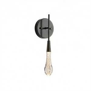 Raindrop Glass Solitaire - Matte Black & Crystal Duo 
 | HoaiLamp