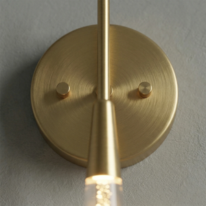 Raindrop Glass Solitaire - Brushed Brass Texture Detail | HoaiLamp